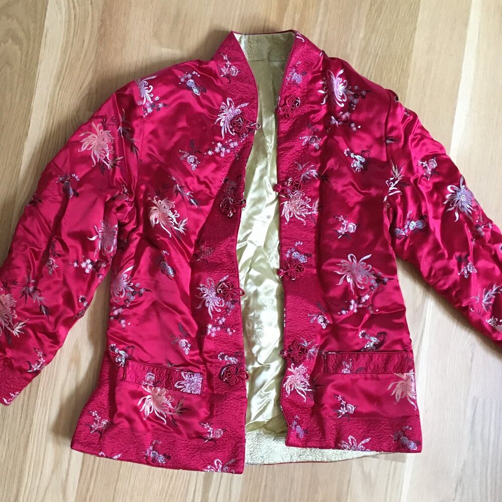 Reversible Fall Jacket - Chinese Style 3/4 length sleeves - pockets